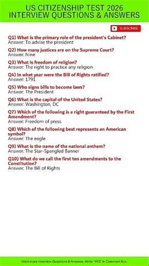 us citizenship test 2026