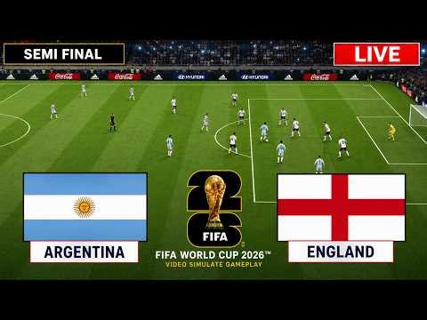 🔴Live Argentina vs England Semi Final | FIFA World Cup 2026 PES Gameplay | Football Match Simulation
