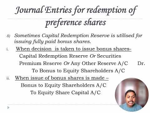 Redemption of Preference Share (in 20 minutes lecture)