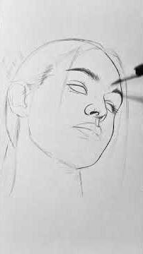 Drawing Face video step by step. drawing video tutorial #art #drawing #coloring #painting