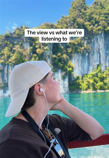 The view vs what we’re listening to — Thailand backpacking scenes