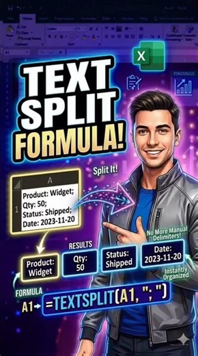 CSV to Columns in 5 Sec ⚡ #Textsplit #CSV #ExcelShorts #Shorts #YTShorts