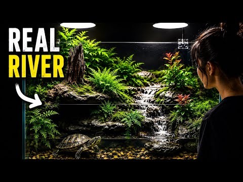 I Built a Real Flowing Stream Inside a Mini Rainforest | Paludarium Build