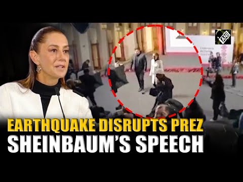 Mexico’s Prez Sheinbaum runs for safety mid speech as 6.5 magnitude earthquake jolts Southern Mexico