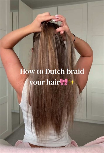 How to Dutch braid your hair🎀✨ #howtodutchbraid #hairtutorial | braid tutorial