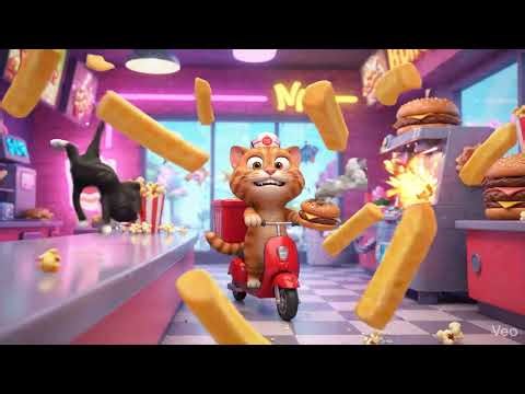 Orange Cat DESTROYS Burger Shop 😭