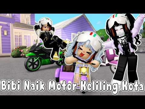 AUNT TOURS AROUND THE CITY ON A MOTORCYCLE WITH MAMI AND PAPI || BLOXBURG 🏡ROBLOX INDONESIA
