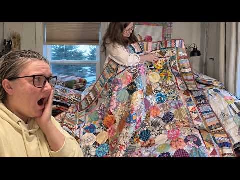 INCREDIBLE QUILT TOUR of my Mother-in-laws QUILTS! She made these HAND-SEWN!