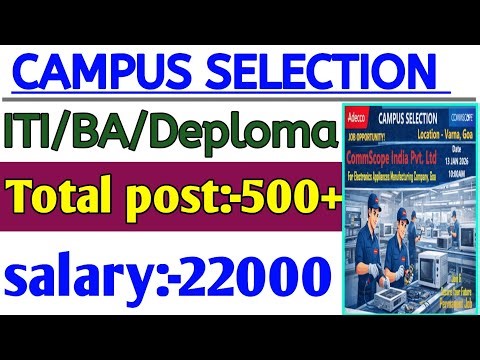ITI Campus Selection 2026 🔥 Permanent Job | CommScope India | Salary ₹18K+