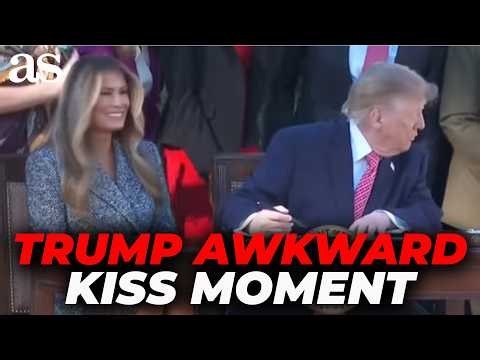 Trump's VERY AWKWARD KISS with MELANIA at the WHITE HOUSE leaves EVERYONE STUNNED