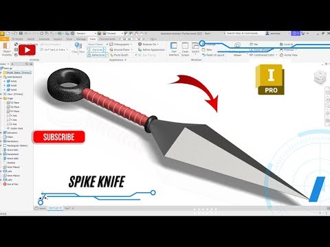 Autodesk Inventor Tutorial - Spike Concept Model – Direct, Loft, Pattern & Revolve Commands