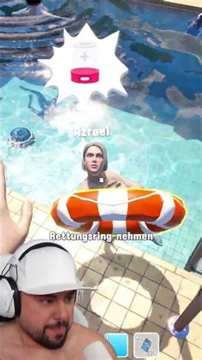 Er kann NICHT SCHWIMMEN..