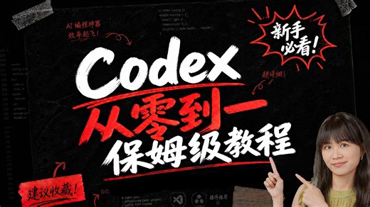 Codex新手保姆级教程！从入门到进阶，22分钟速通Codex！【附教程文档】