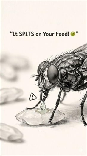 That fly doesn’t eat your food… it spits on it first 😳🪰