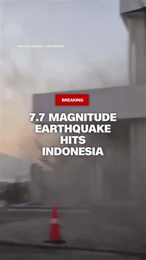 Indonesia has issued a local tsunami warning after a 7.7 magnitude earthquake struck near the center of the archipelago nation on Saturday morning, local time. Three aftershocks — of magnitude 5.9, 5.6 and 6.1 — followed, according to the US Geological Survey (USGS). #asia #earthquake