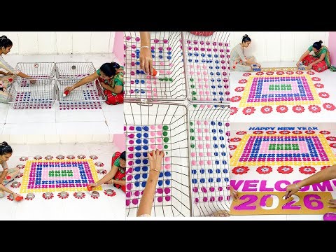 A 2026 Rangoli Design Created Using Everyday Home Items ✨