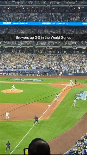 Was that a swing?😅 Can the Rays come back from 2-0 in the World Series?👀 check swings are such a brutal way to end a baseball game but wow what a battle tonight so many shoutouts to go around🔥 Milwaukee is absolutely electric⚾️#milwaukeebrewers #worldseries #baseball #mlb #brewers