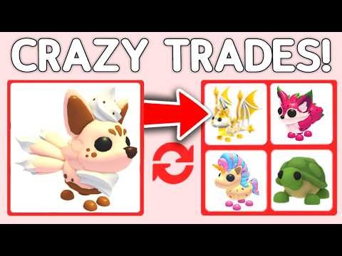 Trading The NEW LATTE KITSUNE In Adopt Me! Roblox