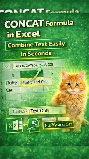 CONCAT in Excel Explained in 30 Seconds ⚡