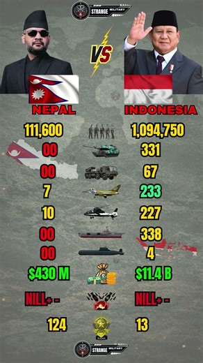 Nepal vs Indonesia Military Power 2026