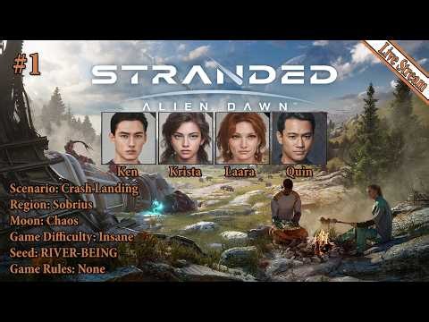 Stranded: Alien Dawn | Insane Difficulty, Chaos Moon | Crash Landing | ÉLŐ ADÁS #1 | Xbox Series X