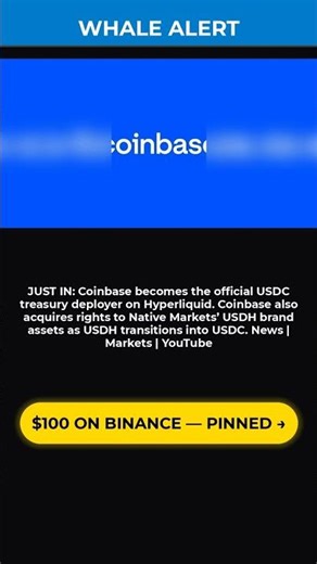 ❗Coinbase becomes official USDC treasury deployer on Hyperliquid #shorts #fyp #news