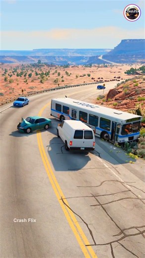 Realistic Highway Car Crashes🚗💥 #realisticcarcrashes #carcrashes #beamngdrive