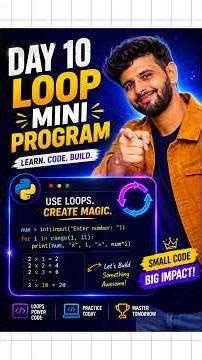 Day 10: Python Loop Mini Program | Table Generator Project 🔥 | Python for Beginners