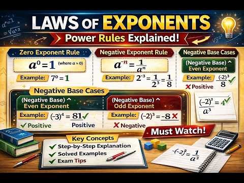 Laws of Exponents | Power Rule, Zero & Negative Exponents Explained