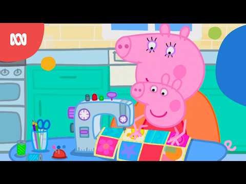 Peppa makes a blanket for baby Evie 💛 | Peppa Pig | ABC Kids