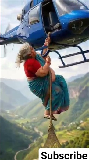 Fearless Dadi ne paragliding karke falling goat ko helicopter se bacha liya! 😂 #ai #angrejitvshows​