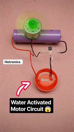 Water Activated Motor Circuit 💧⚡ | Simple Transistor Project