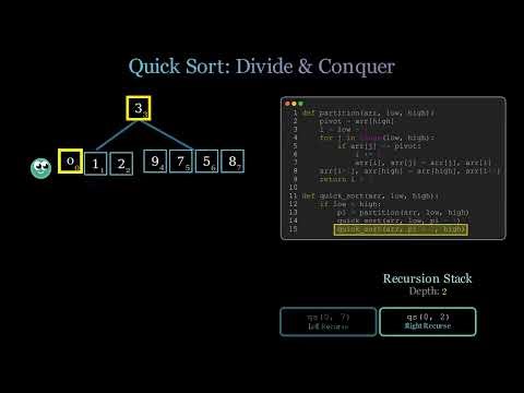 ⚡ Quick Sort Algorithm: Visualized & Explained! | Divide & Conquer 🧠 (Python + Manim)