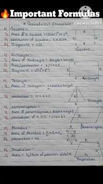 Most important geometrical shapes and formulas ||#education