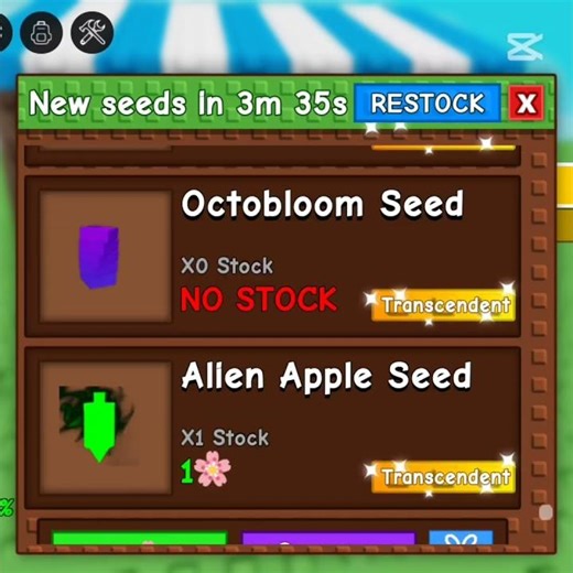 Alien apple seed on stock💀#nobatidao #roblox grow a garden