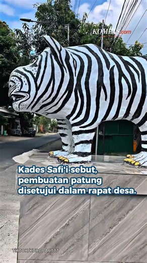 Macan tapi Mirip Zebra, Patung Viral di Kediri Dibangun Rp 3,5 Juta