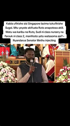 Nyandarua Senator Methu's Remarks on Ruto's Leadership