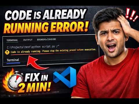 Fix “Code is Already Running” Error in VS Code (100% Working)