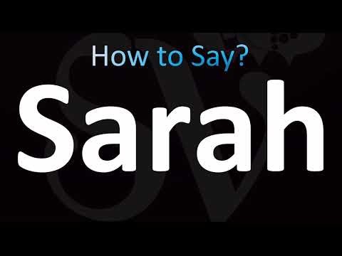 How to Pronounce ''Sarah'' Correctly in English