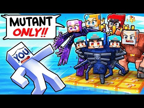 You Join ONE LUCKY BLOCK RAFT But We're MUTANT MOBS in Minecraft!