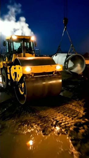 Night Shift Giants: Heavy Machinery in Action! 🚧