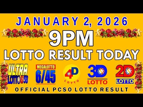 9pm Lotto Result Today PCSO January 2 2026