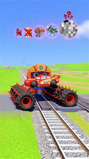 😱Big and Small Cringe McQueen Cars VS Angry Paw Patrol Train: Extreme Destruction! - BeamNG.drive