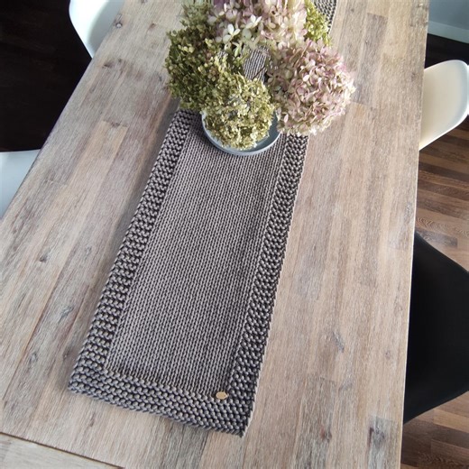 Knit Table Runner PATTERN: Modern DIY Table Decor (PDF Download) - Etsy