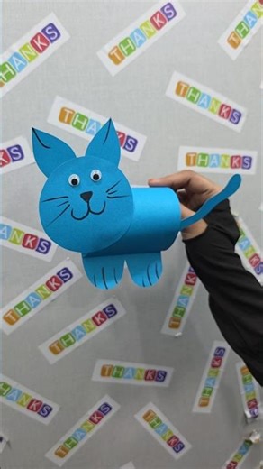 How to make DIY paper cat art, easy cat origami, paper crafting for kids, #shortvideo #short #cat