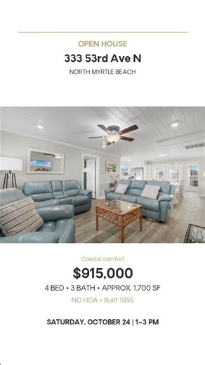 Open House 10/24 - 333 53rd Ave N, North Myrtle Beach