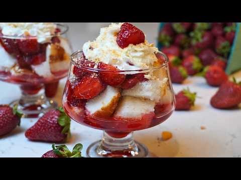 Easy Strawberry Shortcake Cups | Angel Food Cake Dessert (No Bake)