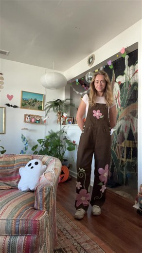 new overalls🐛🌸 #outfitinspo #sustainablefashion #upcyclingfashion #outfitideas #autumnoutfits