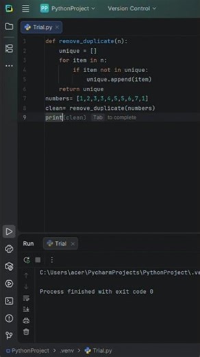 Day #8 Remove Duplicate using For loop #pythoninterviewquestionsandanswers #yash