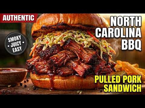 Authentic North Carolina BBQ Pulled Pork Sandwich Recipe | Smoky, Juicy & Easy Southern BBQ